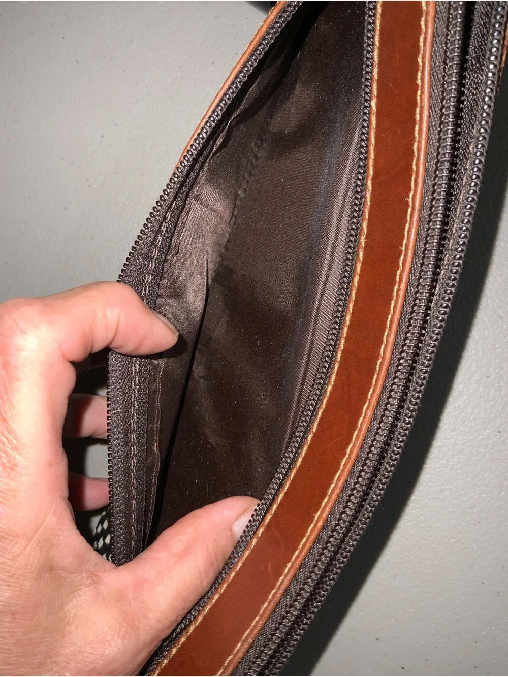 Leather Trim Black Matrix Dot Makeup Pencil Case From Africa